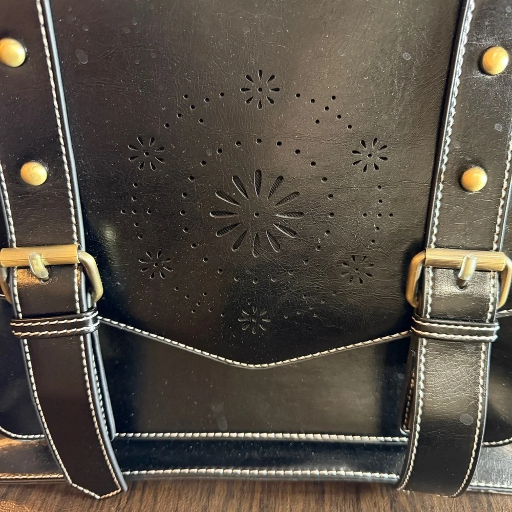 Ecosusi Women's Faux Leather Classic Big Briefcase Black